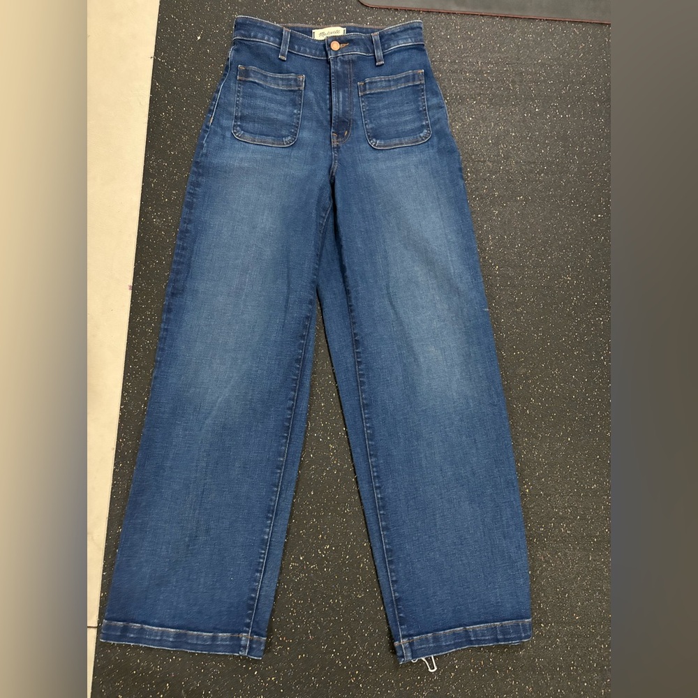Madewell Wide-Leg Jeans in Deep Blue Denim